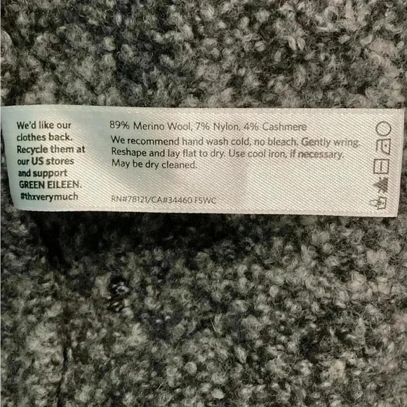 Eileen fisher grey long zip up coat in size xl - Picture 9 of 10